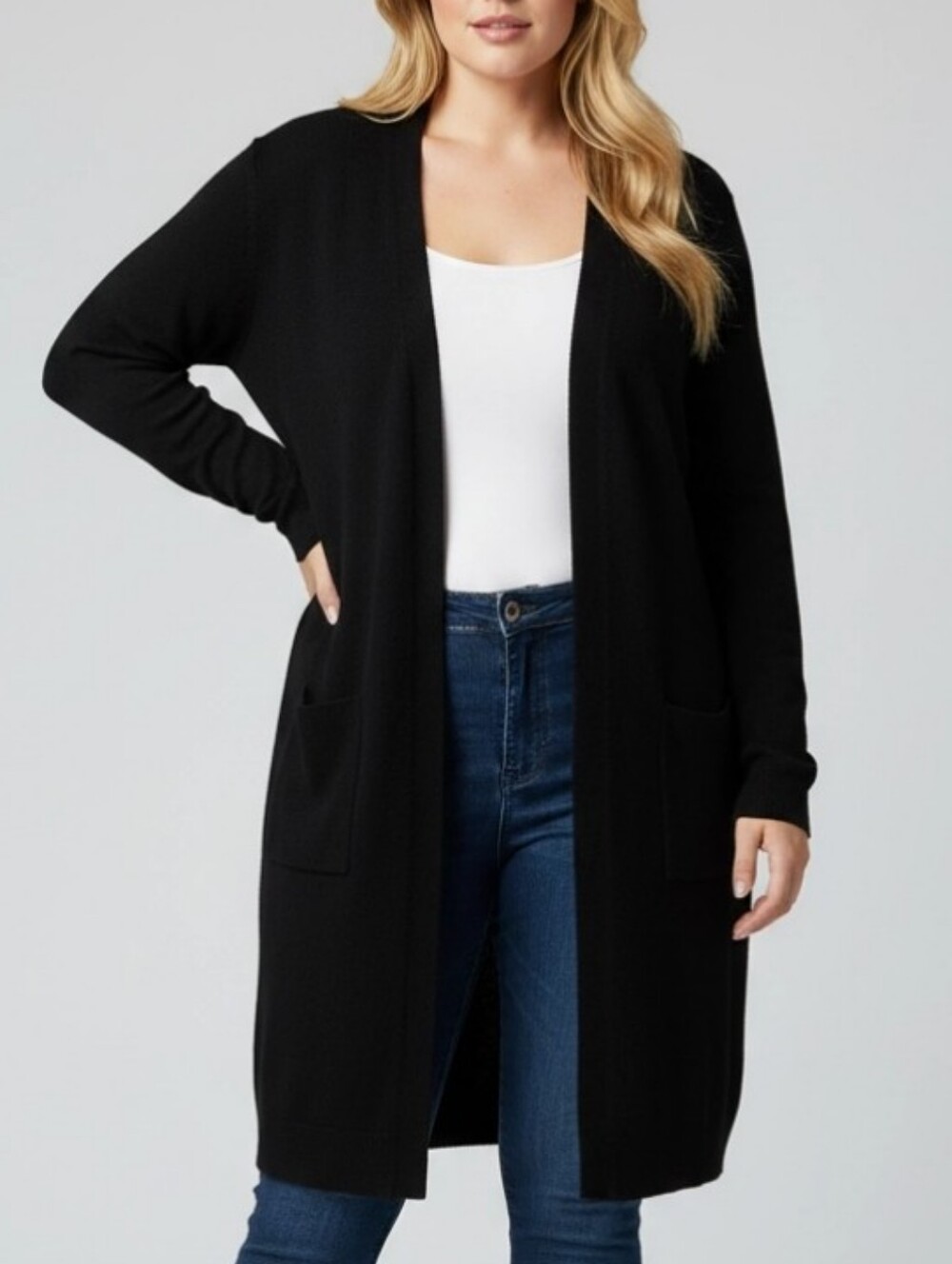 Madewell Womens Knee Length Cardigan Sz XL Black Merino Wool & Alpaca Blend